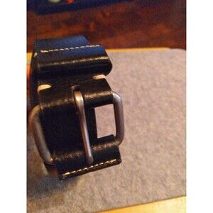 Bachrach Leather Belt Black Silver Buckle Men's‎ Dress Casual
